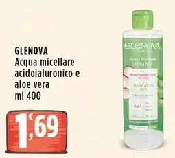 Rossotono Carrefour Glenova acqua micellare acidoialuronico e aloe vera offerta