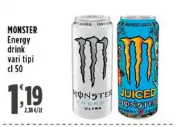 Rossotono Carrefour Monster Energy drink offerta