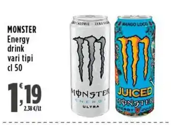Rossotono Carrefour Monster Energy drink offerta