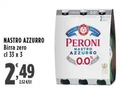Rossotono Carrefour Peroni Nastro Azzurro Birra zero offerta