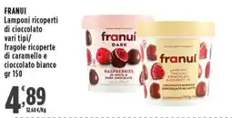 Rossotono Carrefour Franui lamponi ricoperti di cioccolato offerta