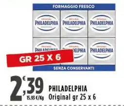 Rossotono Carrefour Philadelphia formaggio fresco offerta