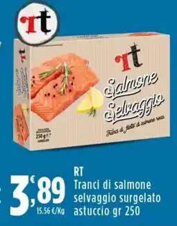 Rossotono Carrefour RT Tranci di salmone selvaggio surgelato astuccio offerta
