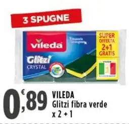 Rossotono Carrefour Vileda Glitzi fibra verde offerta