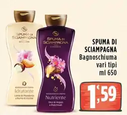 Rossotono Carrefour Spuma di Sciampagna Bagnoschiuma offerta