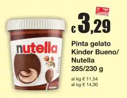 Sì con te Superstore Pinta gelato Kinder Bueno/Nutella offerta