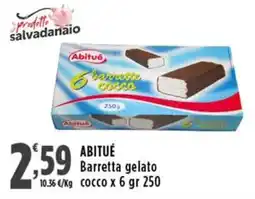 Rossotono Carrefour Abituè Barretta gelato cocco offerta