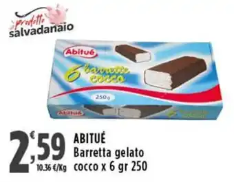 Rossotono Carrefour Abituè Barretta gelato cocco offerta
