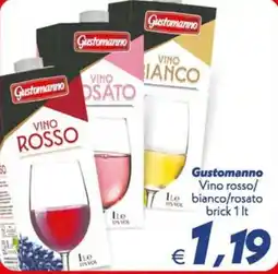 Iper Super Conveniente Gustomanno Vino rosso/bianco/rosato offerta