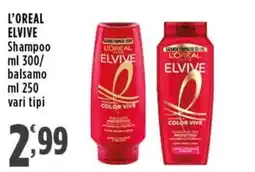 Rossotono Carrefour L'Oréal Elvive Shampoo e Balsamo offerta
