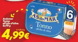 Iper Super Conveniente Asdomar Tonno all'olio d'oliva offerta
