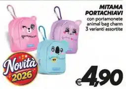 Iper Super Conveniente Mitama portachiavi con portamonete animal bag charm offerta