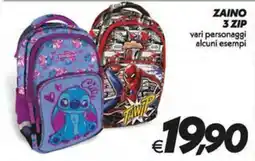 Iper Super Conveniente Zaino 3 zip offerta
