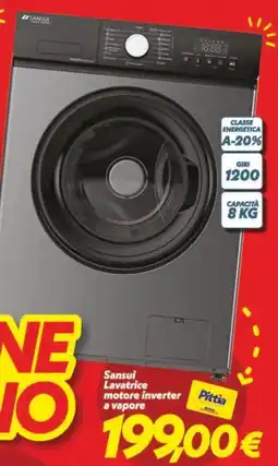 Iper Super Conveniente Sansui Lavatrice motore inverter a vapore offerta
