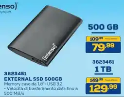 Euronics Bruno Intenso external ssd 500gb offerta