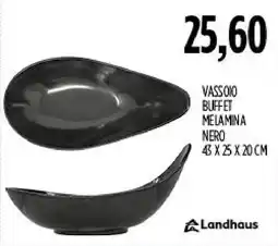 Carico Cash & Carry Vassoio buffet melamina nero Landhaus offerta