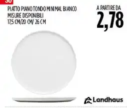 Carico Cash & Carry Piatto piano tondo minimal bianco Landhaus offerta