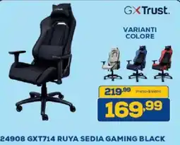 Euronics Bruno GXT714 Ruya sedia gaming black offerta