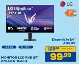 Euronics Bruno LG UltraGear monitor LCD FHD 27" offerta