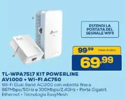 Euronics Bruno Tp-link kit powerline av1000 + wi-fi ac750 offerta