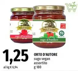 Famila Superstore ORTO D'AUTORE sugo vegan assortito offerta