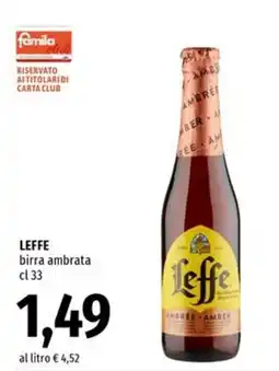 Famila Superstore Leffe birra ambrata offerta