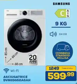 Euronics Bruno Samsung Asciugatrice DV90DG52A0AH offerta