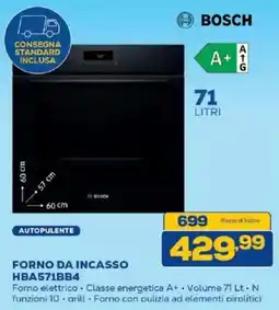 Euronics Bruno Forno da incasso Bosch offerta