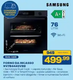 Euronics Bruno Samsung forno da incasso NV7B4440VBB offerta