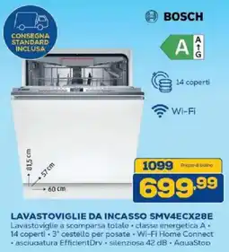 Euronics Bruno Lavastoviglie da incasso Bosch offerta