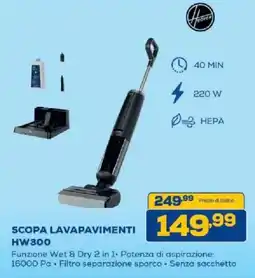 Euronics Bruno Hoover scopa lavapavimenti HW300 offerta
