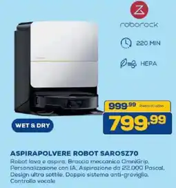 Euronics Bruno Roborock Aspirapolvere Robot Sarosz70 offerta