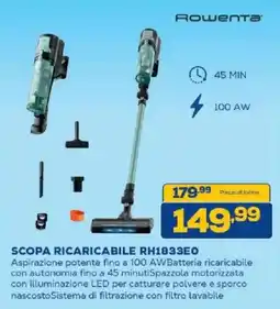 Euronics Bruno Scopa ricaricabile Rowenta RH1833E0 offerta