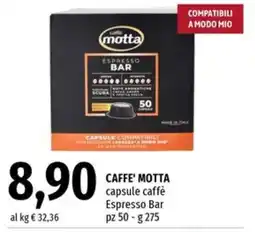 Famila Superstore Caffè Motta capsule caffè Espresso Bar offerta