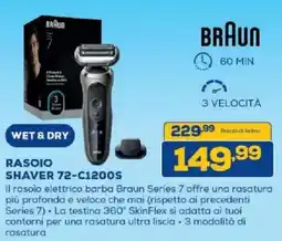 Euronics Bruno Rasoio elettrico barba Braun Series 7 offerta