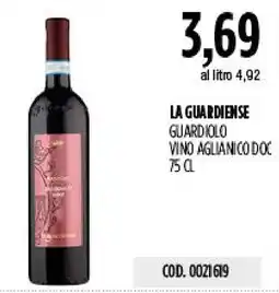 Carico Cash & Carry La Guardiense Guardiolo Vino Aglianico Doc offerta