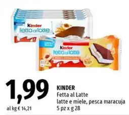 Famila Superstore Kinder Fetta al Latte offerta