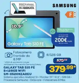 Euronics Bruno Samsung Galaxy Tab S10 FE offerta