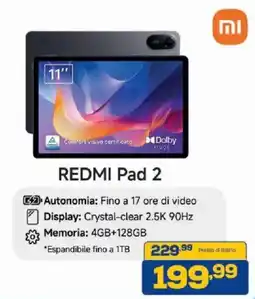 Euronics Bruno Redmi Pad 2 offerta