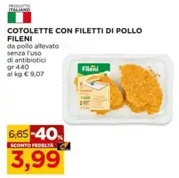 Alì Supermercati Cotolette con filetti di pollo Fileni offerta