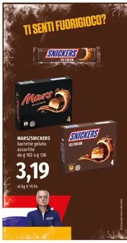 Famila Superstore MARS/SNICKERS barrette gelato assortite offerta