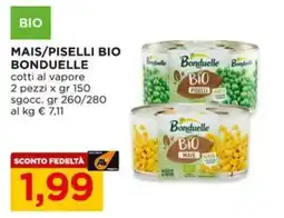 Alì Supermercati Mais/piselli bio Bonduelle offerta