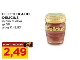 Alì Supermercati Filetti di alici Delicius offerta