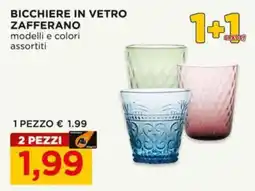 Alì Supermercati Bicchieri in vetro Zafferano offerta