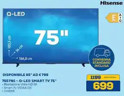 Euronics Bruno Hisense 75E79S - Q-LED Smart TV 75" offerta