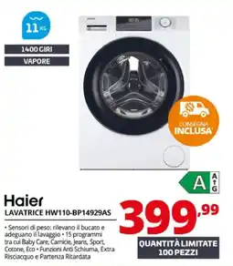 Comet Haier Lavatrice HW110-BP14929AS offerta