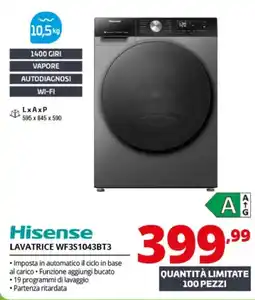 Comet Hisense Lavatrice WF3S1043BT3 offerta
