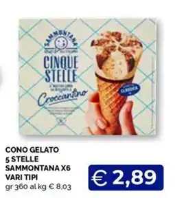 Maxisconto Cono gelato 5 stelle Sammontana offerta
