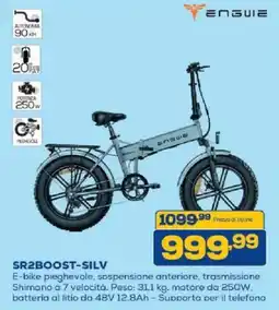 Euronics Bruno SR2BOOST-SILV E-bike pieghevole offerta