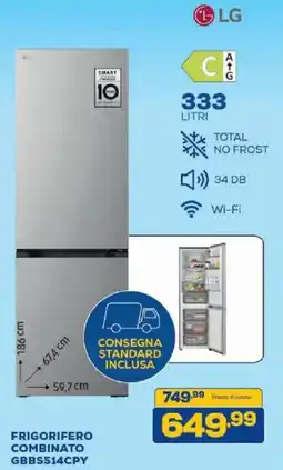 Euronics Bruno Frigorifero combinato LG offerta